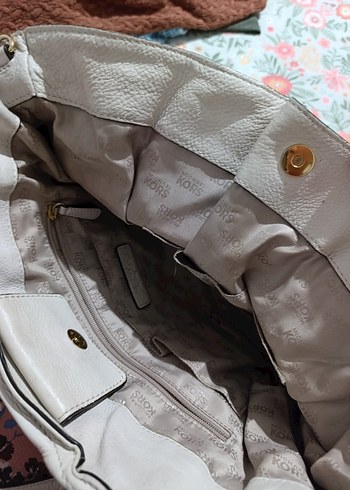 Bej Deri Kadın El Çantası michael kors - Görsel 6