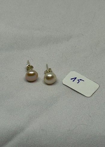 Beden 925 ayar pudra pembesi Orjinal gerçek inci küpe
