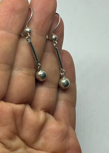  Beden 925 ayar sallantılı top küpe