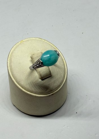 925 ayar taşlı yüzük.amazonit ya da larimar olabilir.