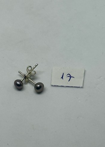 Beden gri Renk 925 ayar miniimal gerçek Orjinal inci küpe