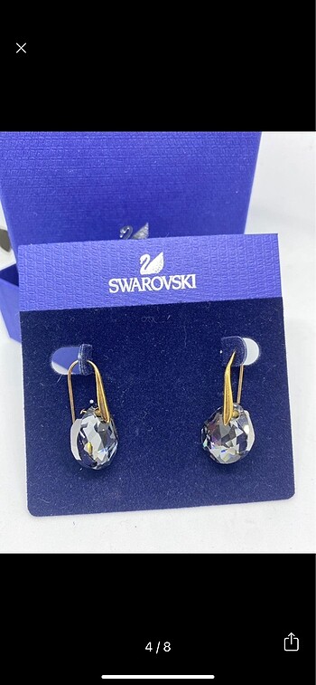 Swarovski koyu antrasit-koyu gri küpe