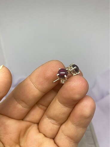 925 ayar naturel garnet (lal,Granat)taş küpe