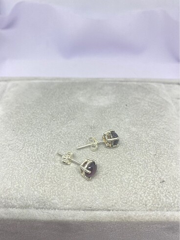 Diğer 925 ayar naturel garnet (lal,Granat)taş küpe