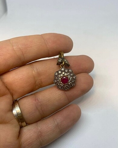 925 ayar vintage gümüş kolye ucu.