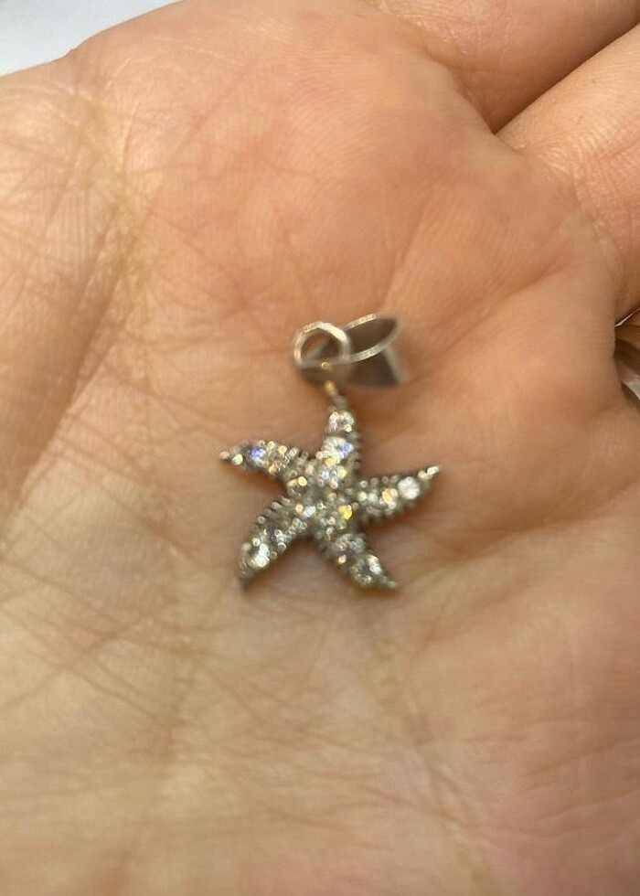 925 ayar deniz yıldızı kolye ucu - Görsel 2
