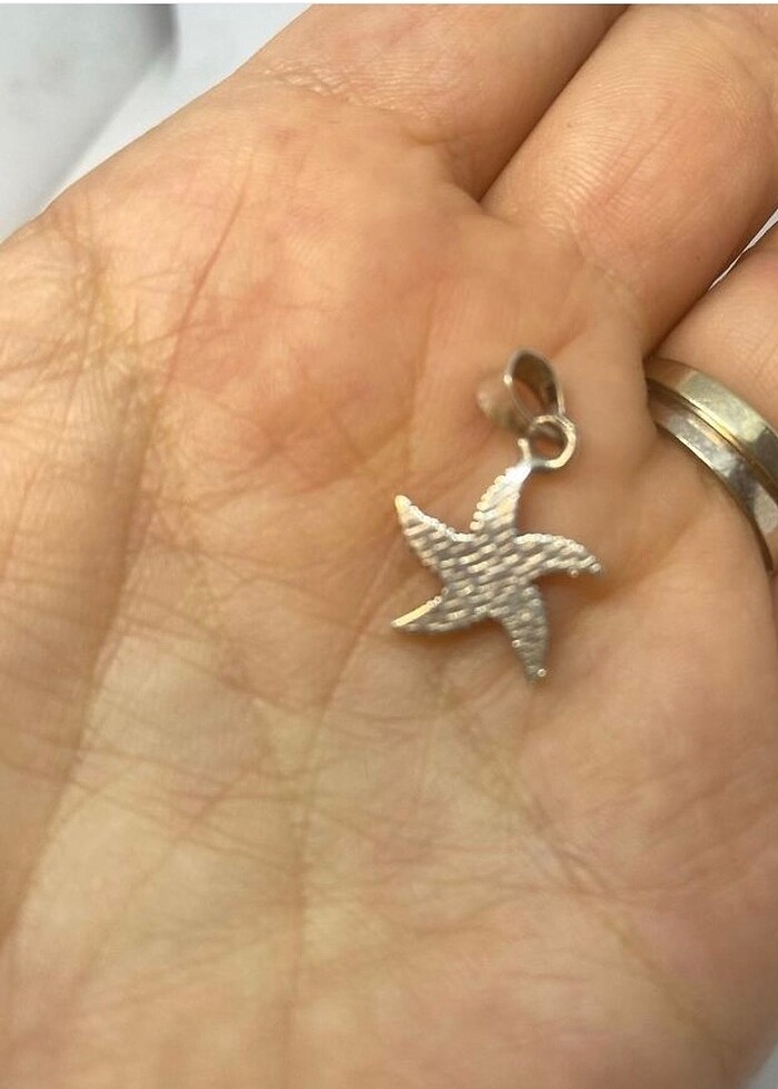 925 ayar deniz yıldızı kolye ucu - Görsel 4