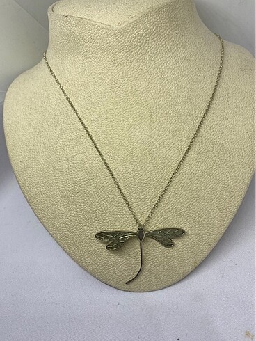 925 ayar gümüş gold kaplama yusufçuk kolye.uzunluk 46,5 cm