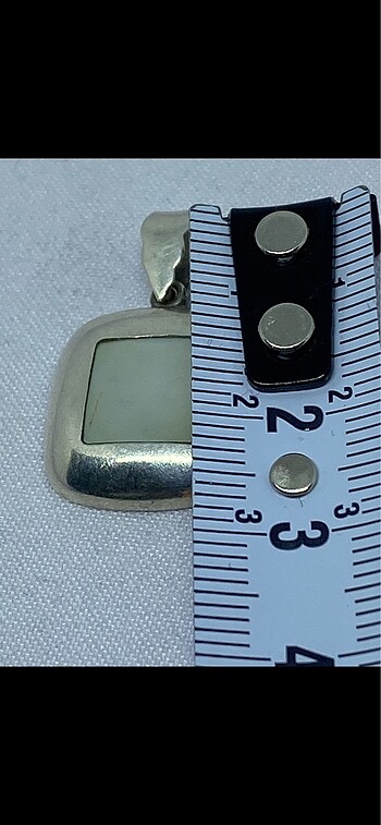 Beden 925 ayar gümüş şedef taşlı kolye ucu