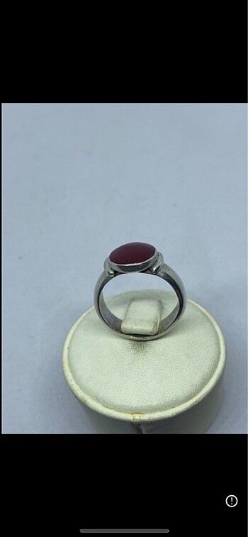 Diğer 925 ayar gümüş kırmızı taş vintage yüzük.ölçü 14