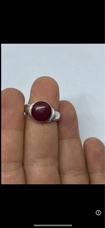 Beden 925 ayar gümüş kırmızı taş vintage yüzük.ölçü 14