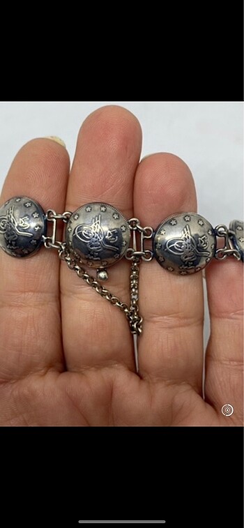 925 ayar tuğralı bilezklik.uzunluk 17,5-18 cm iç çapı
