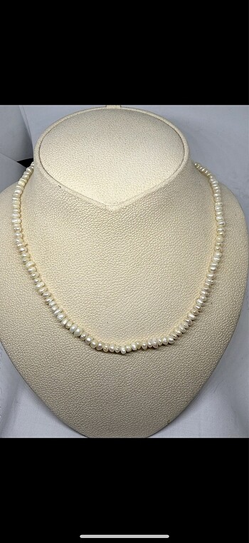 Beads Pearls 925 ayar Orjinal inci kolye.uzunluk 43 cm
