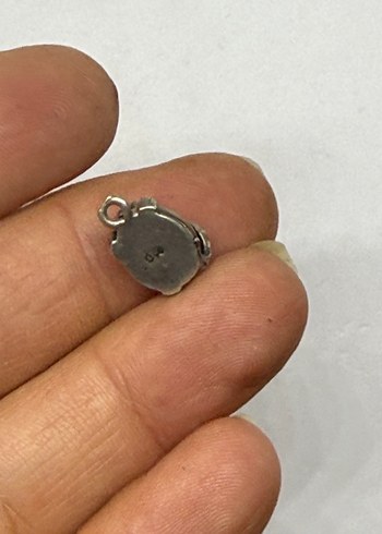 925 ayar kedi gözü vintage kolye Ucu - Görsel 4