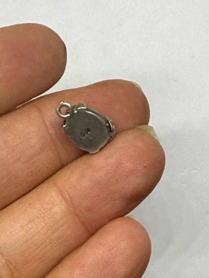 925 ayar kedi gözü vintage kolye Ucu - Görsel 4