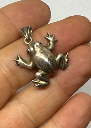 925 ayar kurbağa figürlü kolye ucu - Görsel 4