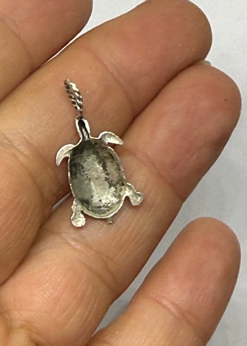 925 ayar Kaplumbağa Figürlü Kolye Ucu - Görsel 2