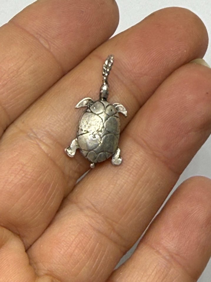 925 ayar Kaplumbağa Figürlü Kolye Ucu - Görsel 3