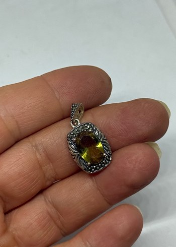 SATILDI925 ayar zultanit kolye ucu - Görsel 6