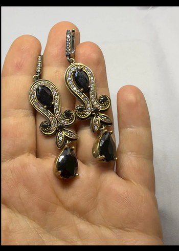 Diğer 925 ayar otantik taşlı küpe
