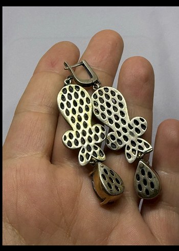 Beden 925 ayar otantik taşlı küpe