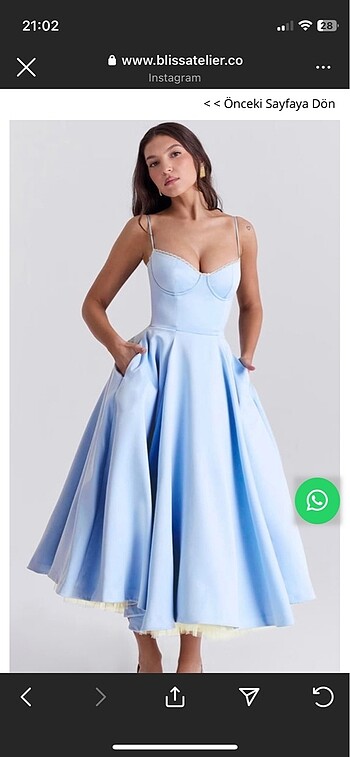 Bliss Atelier İp askılı midi elbise - Görsel 6