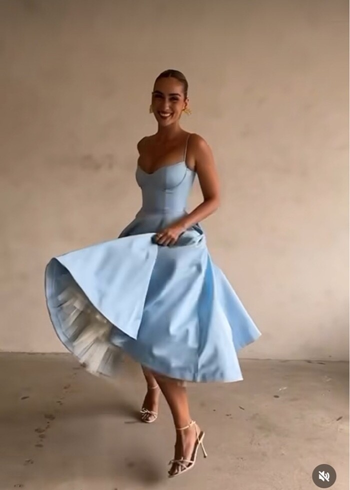 Bliss Atelier İp askılı midi elbise - Görsel 4