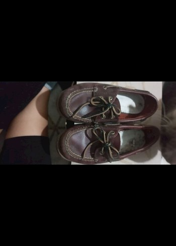 Kahverengi Deri Timberland Çocuk Loafer Ayakkabı - Görsel 5