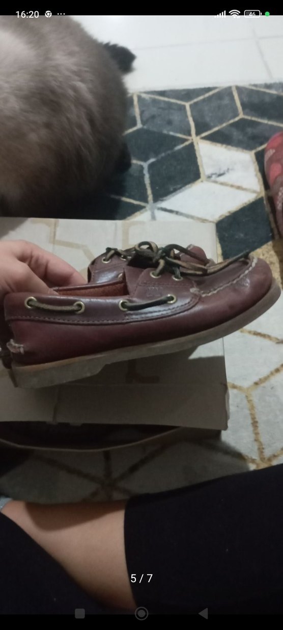 Kahverengi Deri Timberland Çocuk Loafer Ayakkabı - Görsel 2