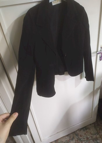 Zara Düğmeli Siyah Süet Midi Kadın Ceket