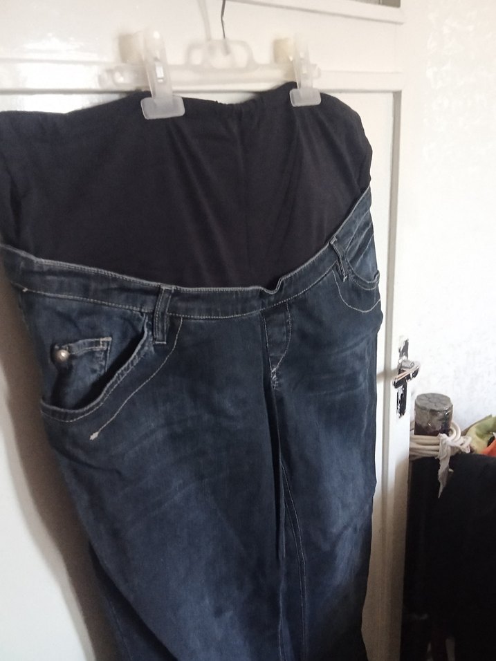 Bol Kesim Hamile Kot Pantolon - Görsel 2