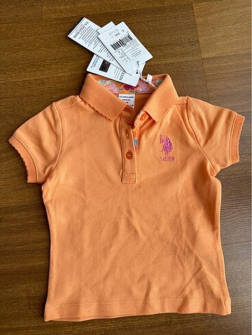 Us polo turuncu kız bebek tshirt 2 yaş