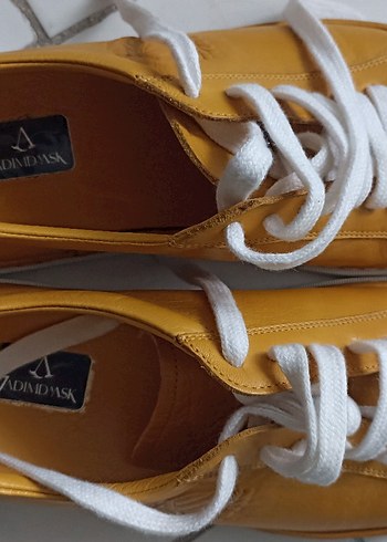 Sarı Parlak Erkek Spor Ayakkabı hakiki deri - Görsel 3