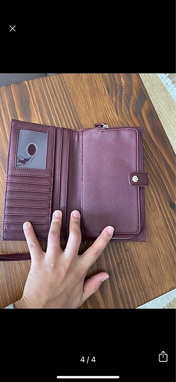  Beden bordo Renk Guess cüzdan- clutch