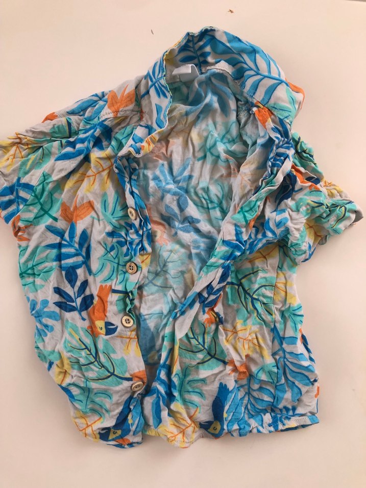 Renkli Batik Desenli Keten Gömlek - Görsel 3