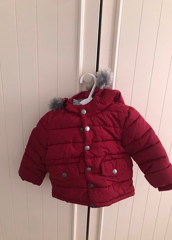 Koyu Kırmızı Erkek Çocuk Düğmeli Mont - Görsel 2