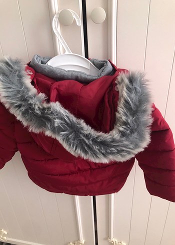 Koyu Kırmızı Erkek Çocuk Düğmeli Mont - Görsel 9