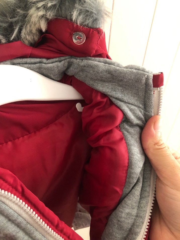 Koyu Kırmızı Erkek Çocuk Düğmeli Mont - Görsel 5