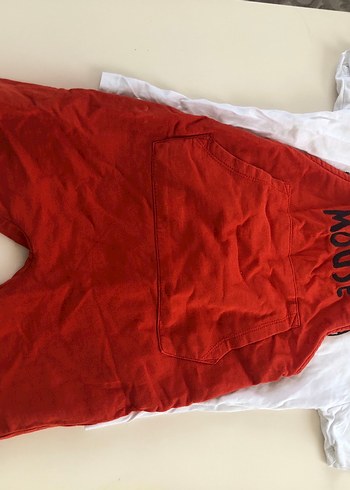 Kırmızı Keten Erkek Çocuk Askılı Tulum - Görsel 3