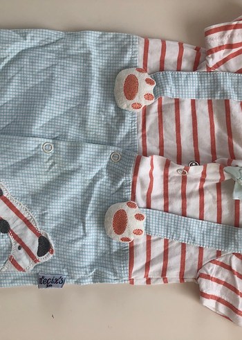 Renkli Bebek Erkek Kısa kollu tulum  Seti - Görsel 12