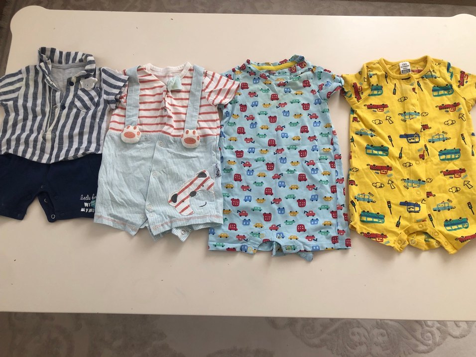 Renkli Bebek Erkek Kısa kollu tulum  Seti - Görsel 2