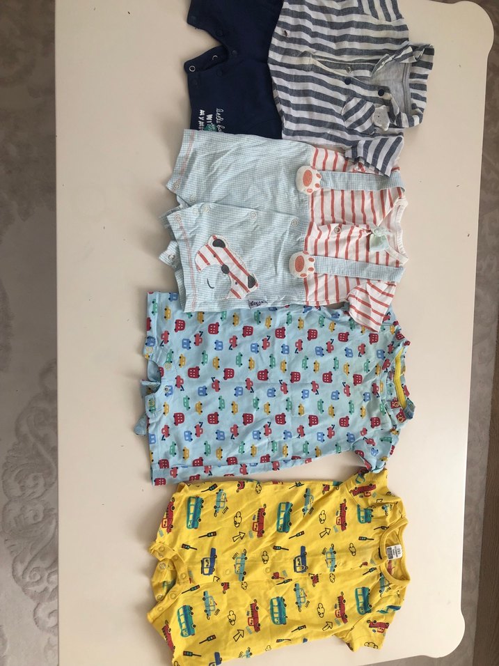 Renkli Bebek Erkek Kısa kollu tulum  Seti - Görsel 4