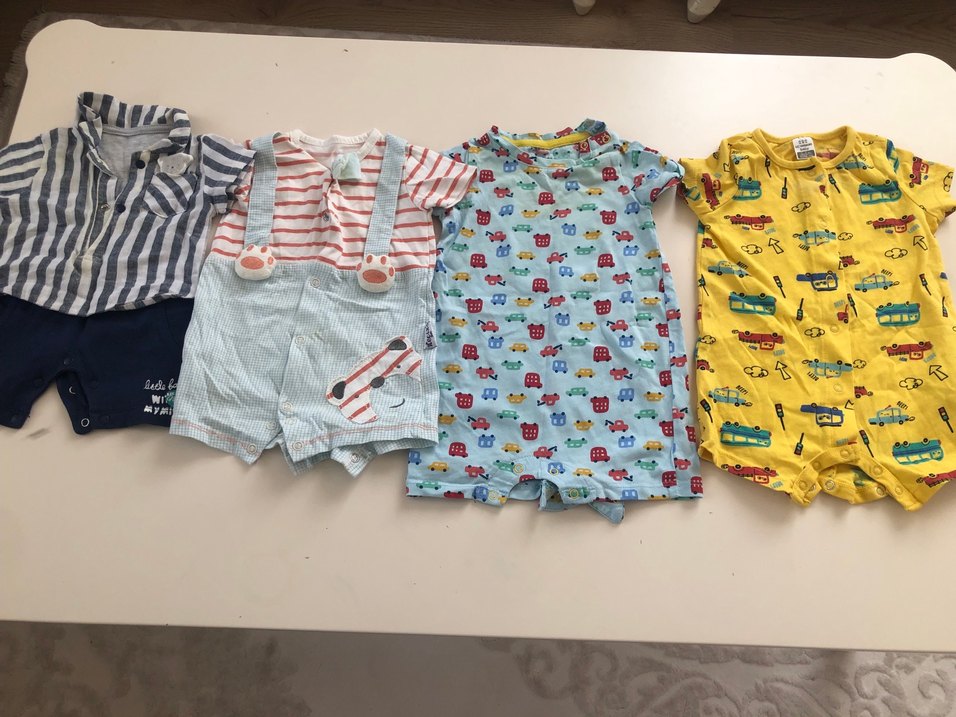 Renkli Bebek Erkek Kısa kollu tulum  Seti - Görsel 5