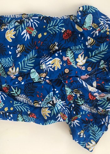 Renkli Baskılı Mavi Çocuk Battaniyesi - Görsel 2