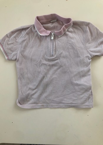 Erkek Çocuk Fermuarlı Pembe Polo Tişört - Görsel 2