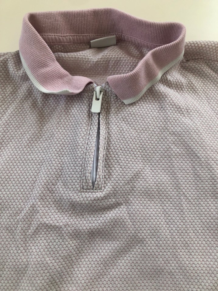 Erkek Çocuk Fermuarlı Pembe Polo Tişört - Görsel 3