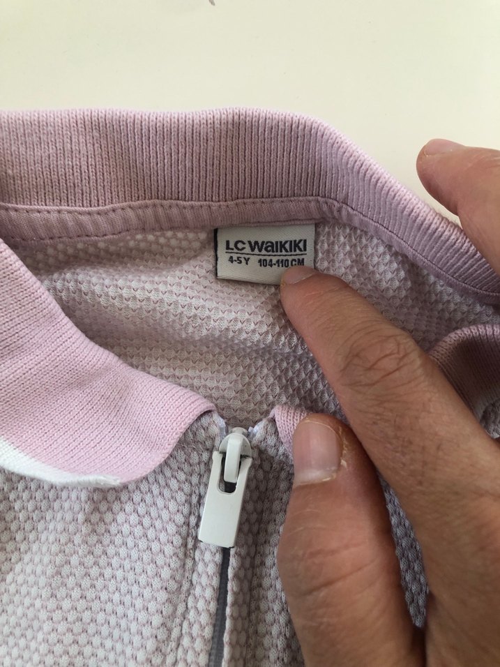 Erkek Çocuk Fermuarlı Pembe Polo Tişört - Görsel 4