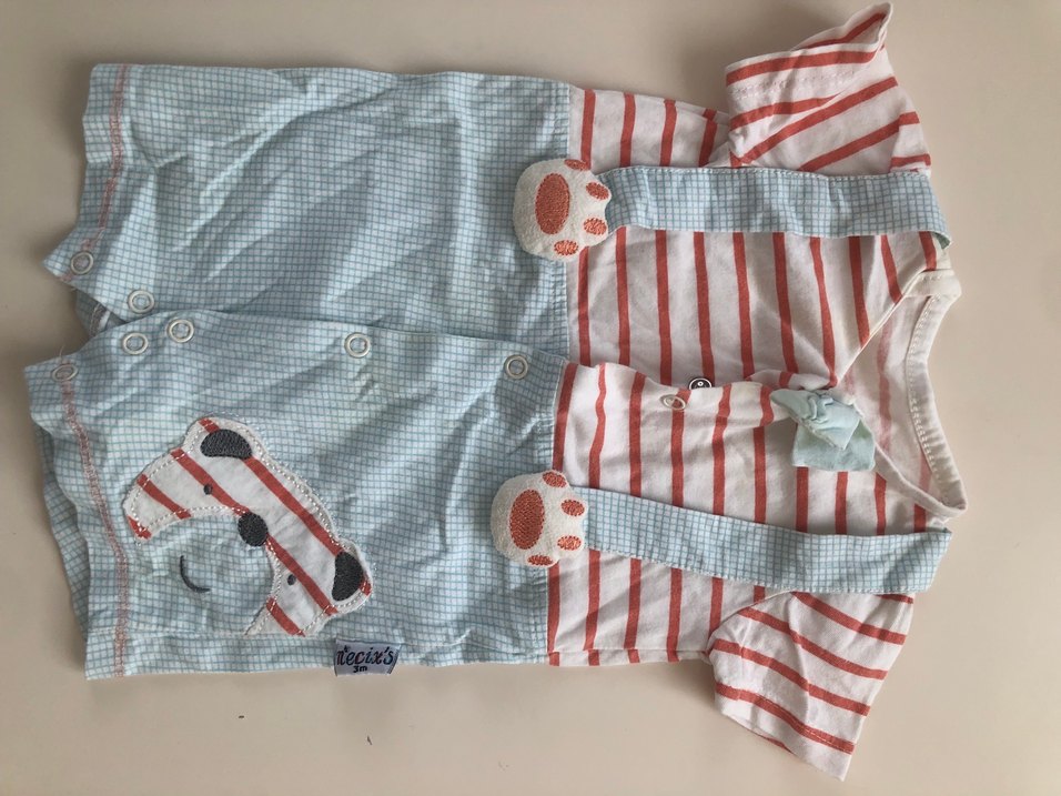 Renkli Nakışlı Erkek Çocuk Kısa Kollu Tulum - Görsel 3