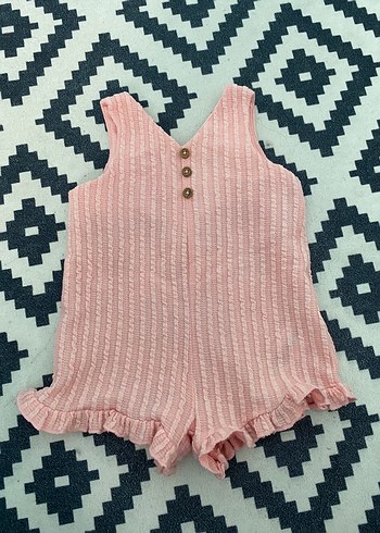 3 Ay Beden LCW Baby Pembe Fırfırlı Kolsuz Bebek Tulum