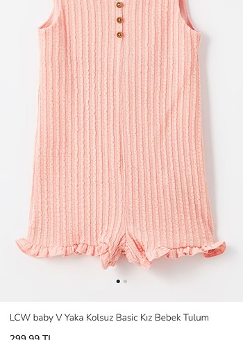 LCW Baby Pembe Fırfırlı Kolsuz Bebek Tulum